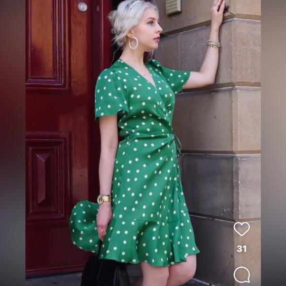 19 MOMME MULBERRY SILK POLKA DOTS PRINT RUFFLE WOMEN MINI DRESS BY GOELLA SZ8/10 - Picture 16 of 16